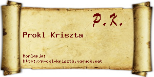 Prokl Kriszta névjegykártya